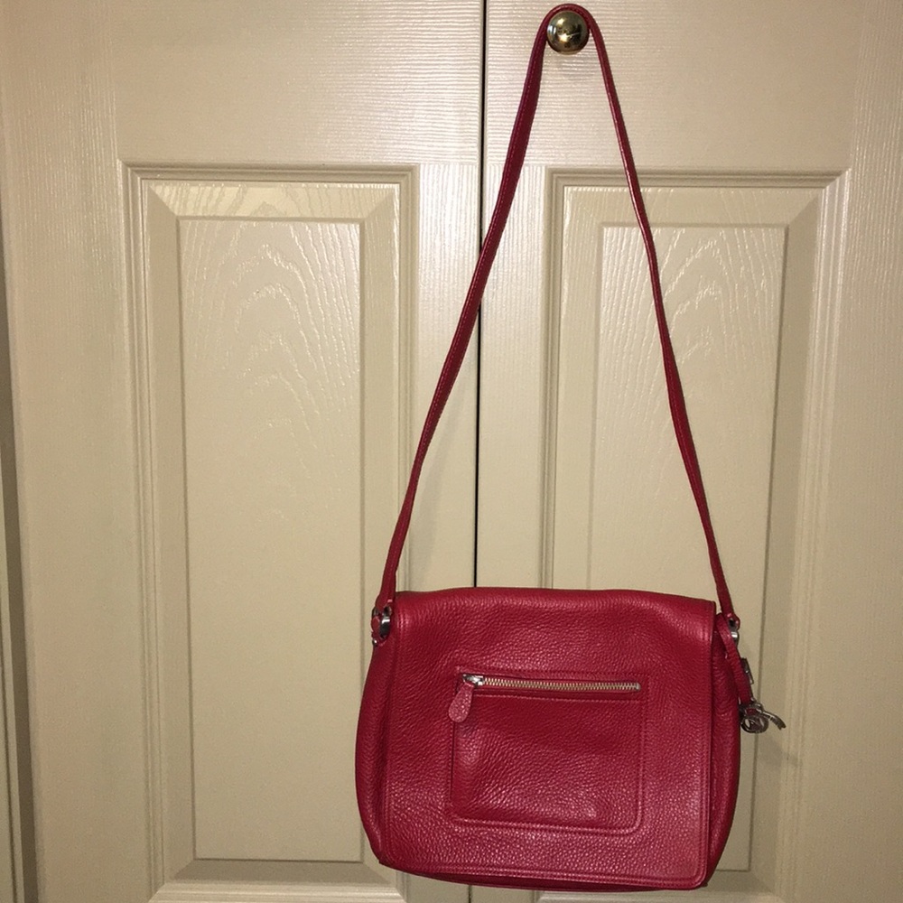 Gorgeous Red Leather Ghurka Crossbody Shoulder Bag